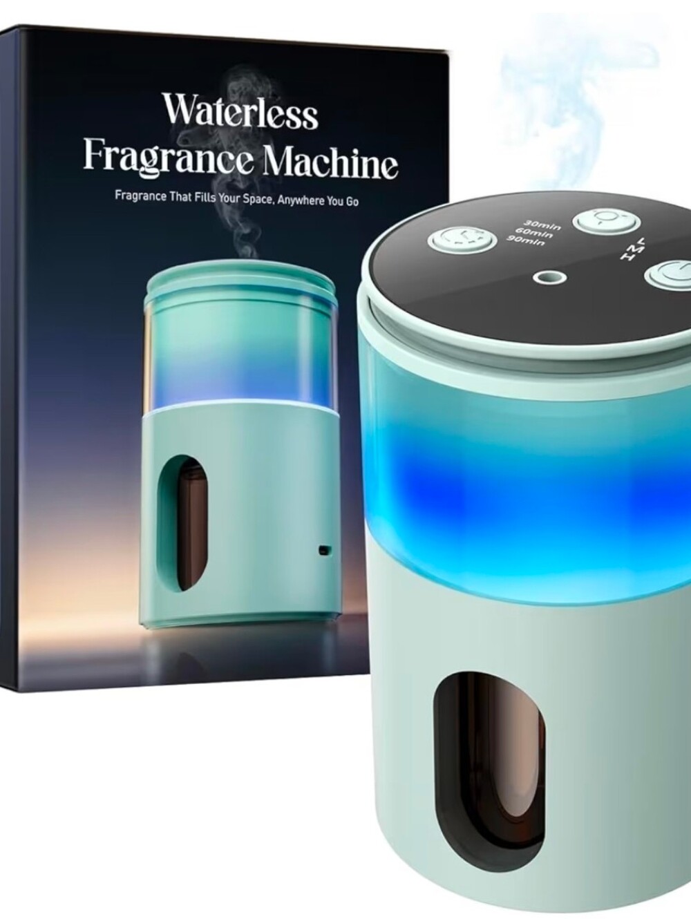 Waterless Essential Oil Diffuser: 9 Colors LED Scent Diffuser NEW